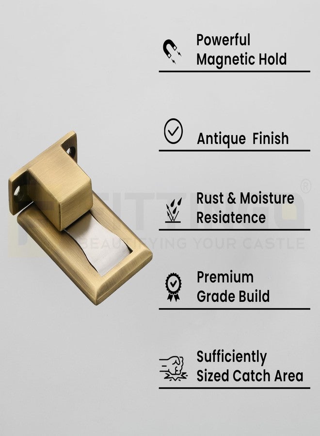 FITTINGO Premium Concealed Magnetic Door Stopper/Stainless Steel Stopper Magnetic/Stylish Floor Mount Door Stopper for Home/Office and Hotels (Pack of 1, Antique Matt Finish) - Image 3
